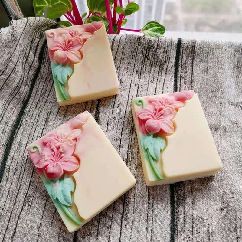 Pretty Floral Soap Mold Rectan - Soap Making Cold Process 评论和价格